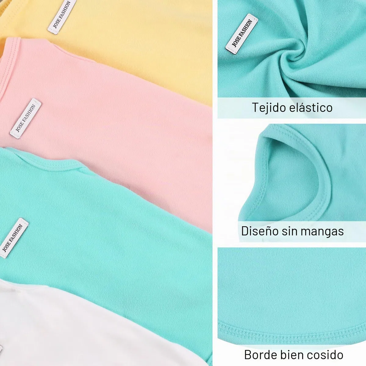 4 Camisetas para Perro, Ropa de Verano sin Mangas, Camiseta Colorida para Cachorros, Camisetas Transpirables para Perros pequeños y medianos, Ropa de Gato (4 Piezas (Amarillo, Blanco, Azul y Rosa), S