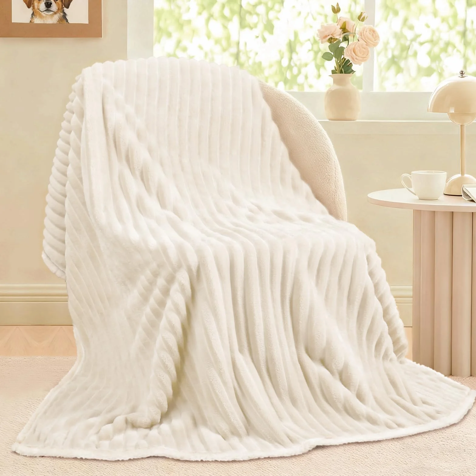 luciphia Manta Impermeable Lavable,Manta de Felpa para Mascotas Adecuada para Gatos,Perros y Cachorros,Manta para Perros Medianos y Grandes Que Protege Colchones y Sofás,Beige 145 * 165cm