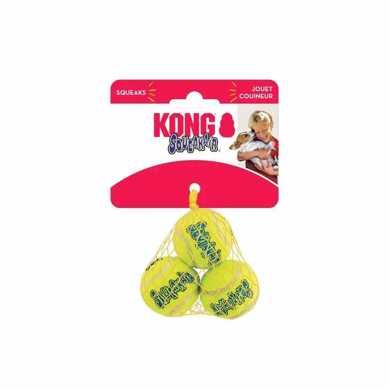 Pelotas de tenis KONG Squeakair extra pequeñas - Paquete de 4 (12 pelotas en total)