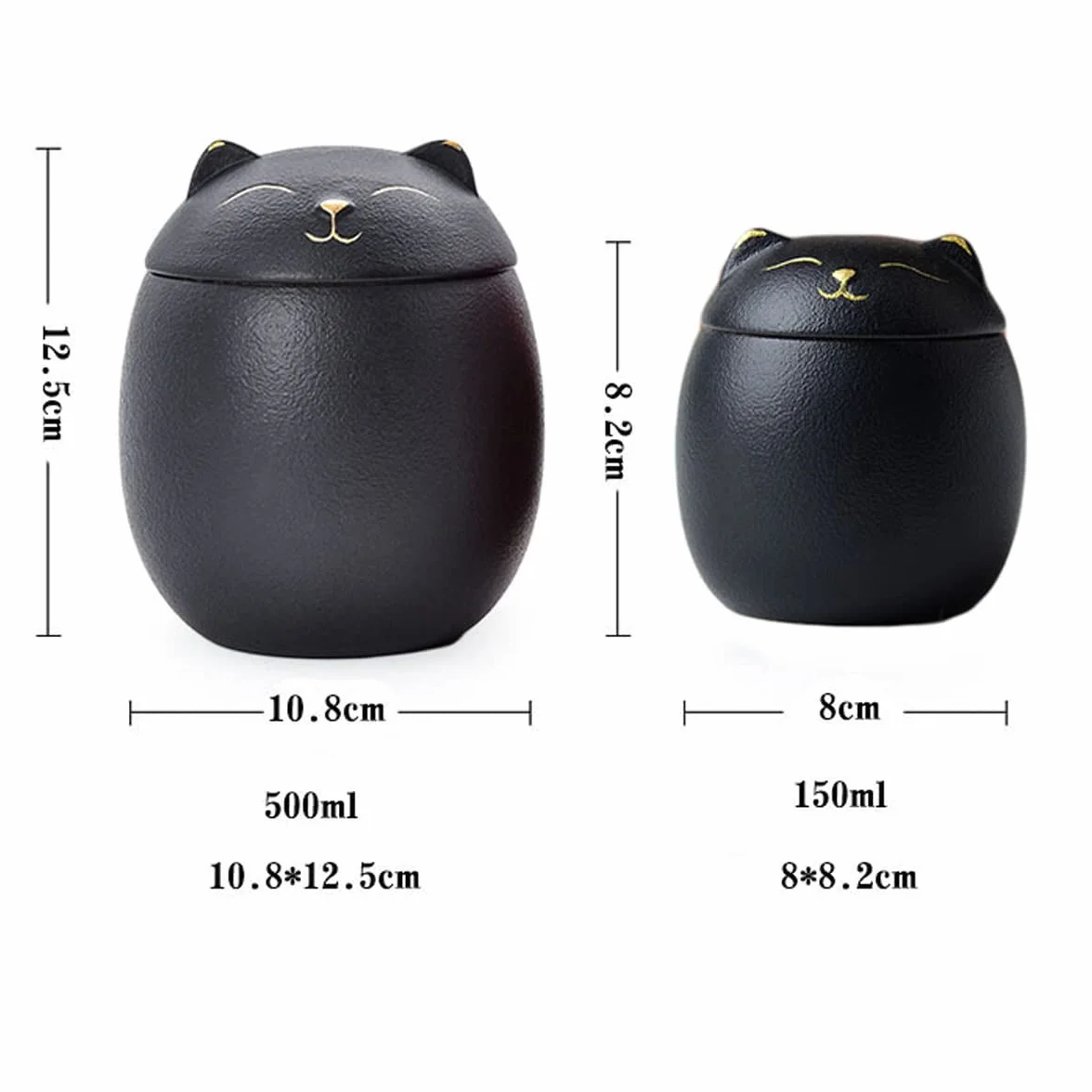 Urna para Cenizas de Gato, Forma de Gato Cremation de Forma Conmemorativa, urnas Decorativos artesanales, para Gato de urna de Gato funerarios,Blanco,500ML