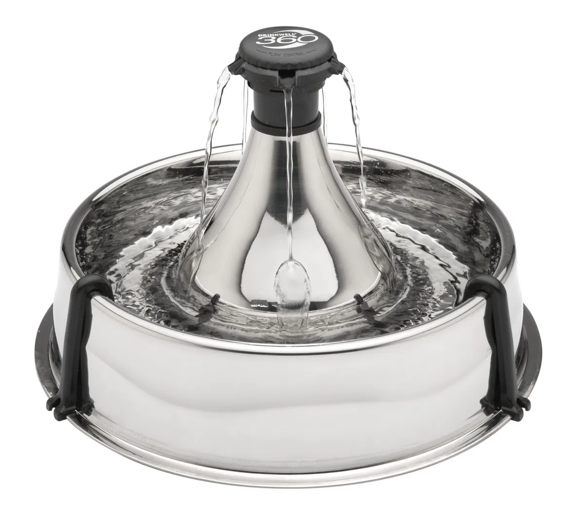PetSafe Drinkwell - Fuente para Perros y Gatos de Acero Inoxidable - Flujo de Agua Ajustable y Capacidad de 3,8 litros