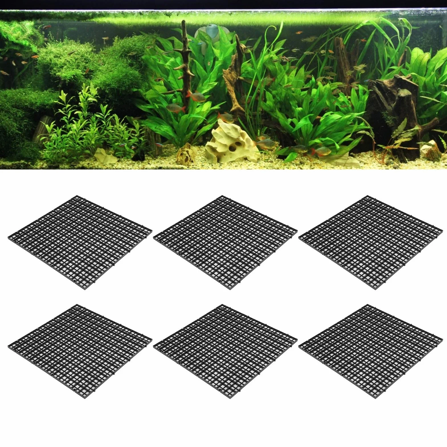Ejoyous 6 Piezas Divisor de Acuario, Rejilla de Tanque de Acuario, Divisor de Tanque de Peces, Divisor de Acuario, Aislamiento de Tanque de Peces de Acuario para Sostener Diferentes