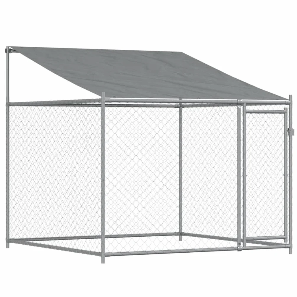 Gecheer Jaula para Perros, Grande, de Exterior, de Acero, con Techo, 4 x 2 x 2 m, Espaciosa para Perros de Talla Grande