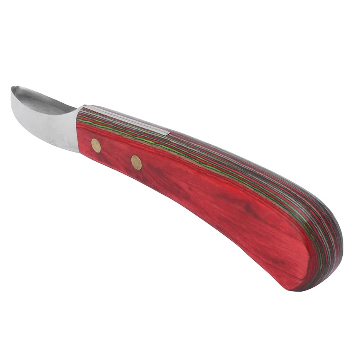 KIMISS Herramienta de Cincel de Cuchillo Curvado Herramienta de Acero con un Cómodo de Madera para Herrador - Ideal para el Cuidado de los Cascos de Caballos