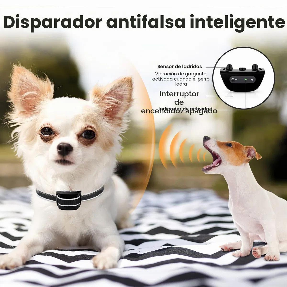 HZK Collar de Corteza de Perro PequeñO, Recargable Collares Antiladridos para Entrenamiento de Perros con 7 Modos de Sensibilidad Y VibracióN de Pitido, Negro