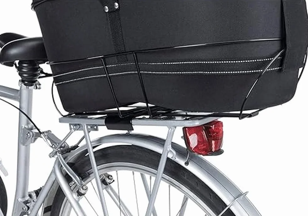 TRIXIE Cesta Bicicletas, Portaequipajes Ancho 29x49x60 cm, Negro, Perro