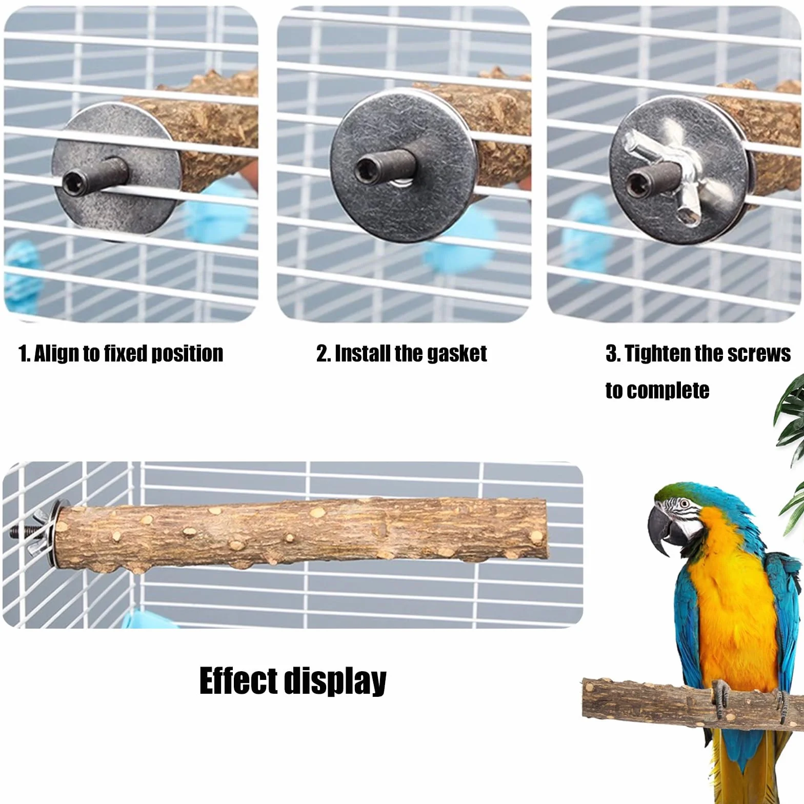 9 Pz Perchas para Pájaros, Perchas Naturales de Madera para Pájaros, para Cacatúas, Periquitos y Pinzones