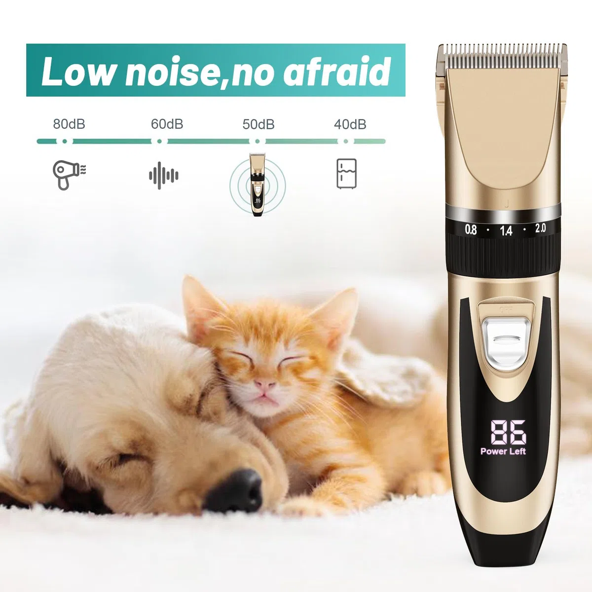 Cortapelos Perros Maquina Cortadora Pelo: Máquina Pelar Perro Profesional Silencioso Afeitadora Para Mascotas Pelo Largo Recargables Cuchilla Maquinilla de Afeitar Cortar Pelos Gatos Inalámbrico