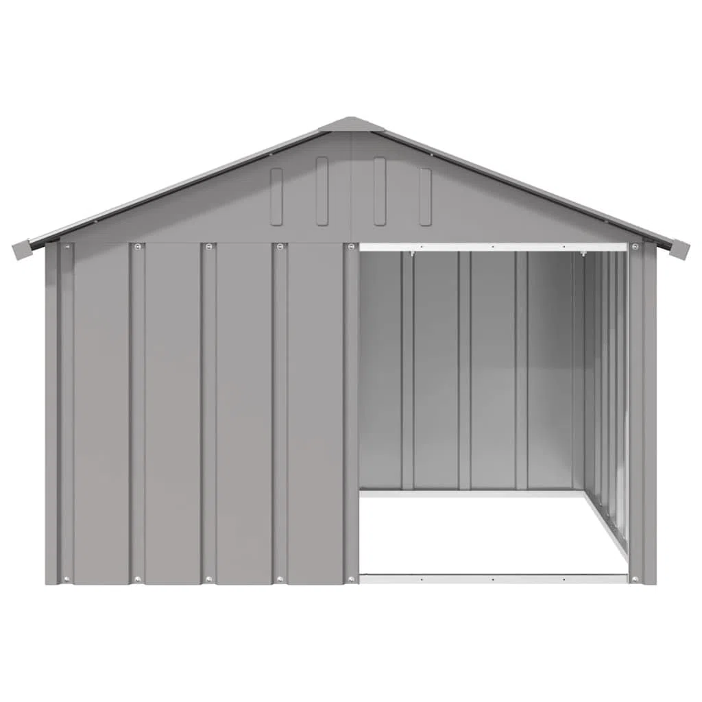 Refined Casa para Perros Acero galvanizado Gris 116,5x153x81,5 cm