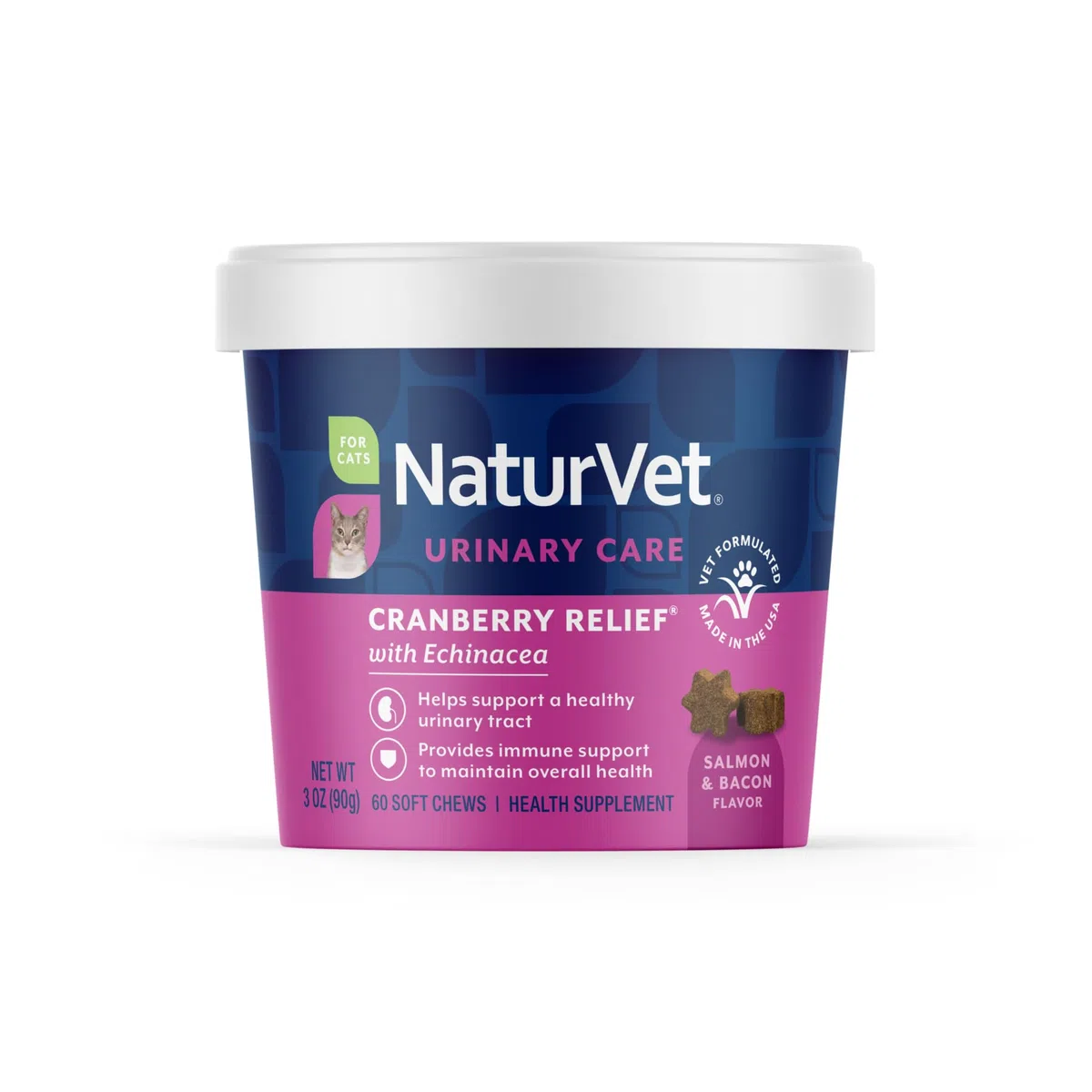 NaturVet Cranberry Relief and Echinacea Cat Soft Chew Urinary Tract 60 CT