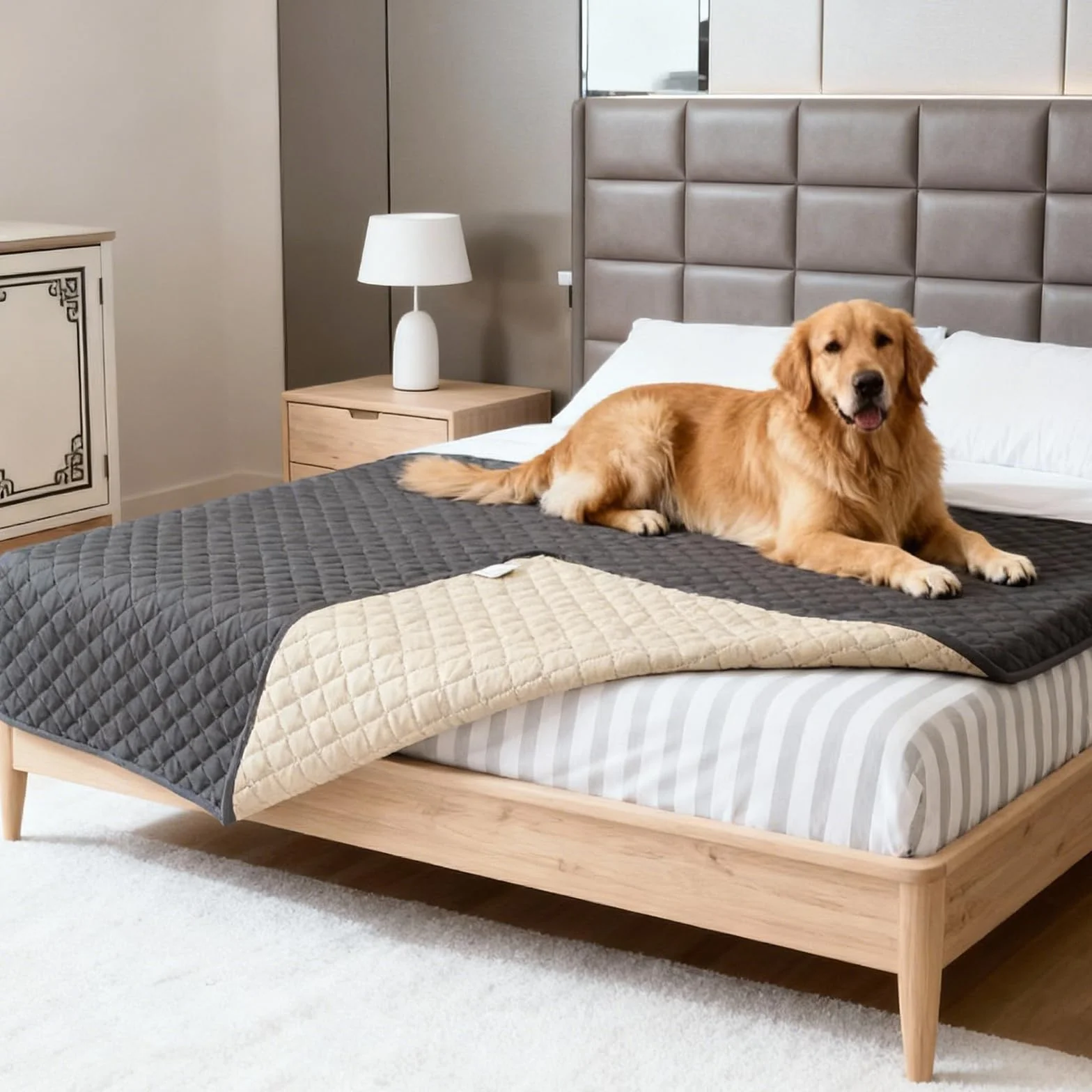 LURICO Manta para Perros Impermeable y Antideslizante, Protector de Sofá, Cama y Asientos de Coche, Lavable, Resistente a Arañazos y Pelos, Ideal para Perros, Gatos (210x130cm)