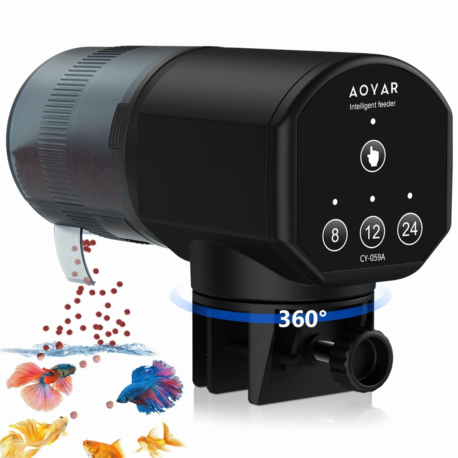 Alimentador Automatico Acuario Peces Comedero: 200ML Gran Capacidad Dispensador Comida Peces A Prueba de Humedad Alimentacion Temporizador para Peceras