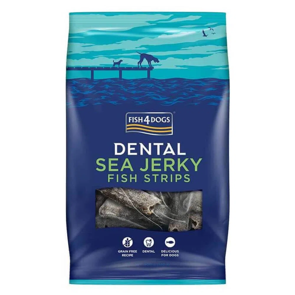 Fish4Dogs Dental Sea Jerky Fish Strips - Bandas para peces (500 g)