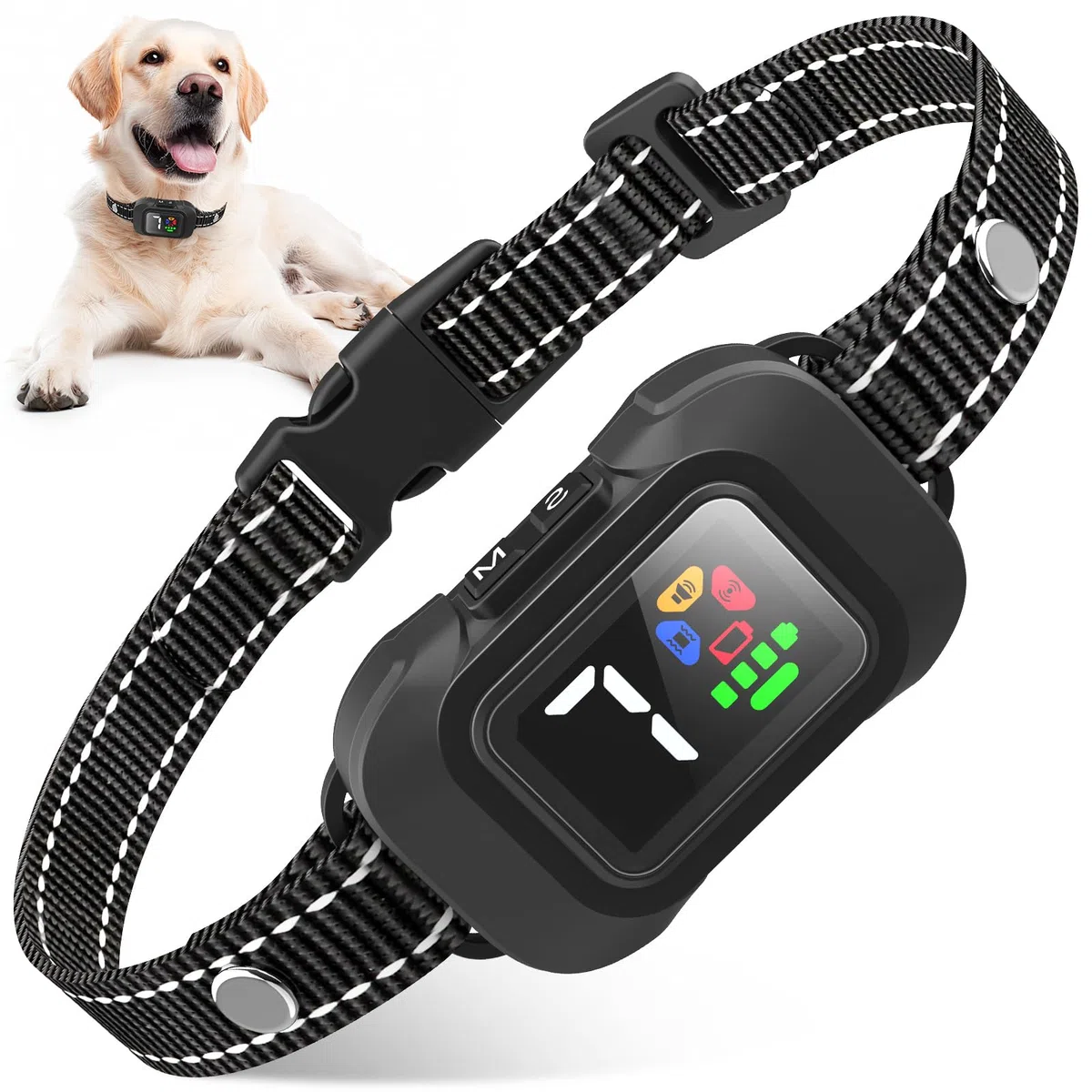 RUXAN Collar Adiestramiento para Perros - Antiladridos para Perros Ultrasonidos, 6 Modos De Eficiente, 7 Niveles De Sensibilidad Ajustables, Adecuado para Perro Grandes y Pequeños, Bark for Dogs