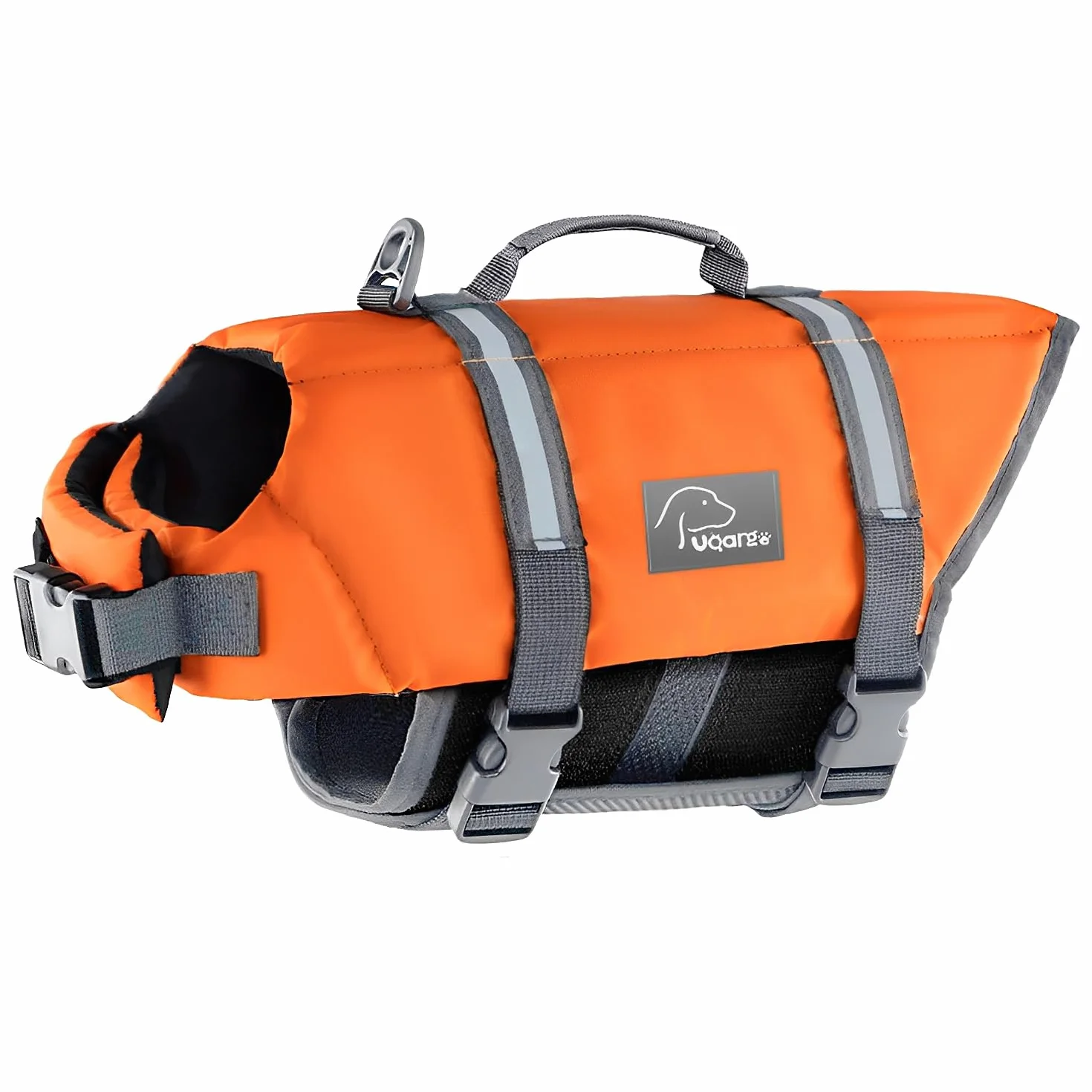 Voarge Chaleco salvavidas para perros, chaleco salvavidas para mascotas, para perros, tamaño ajustable con fuerte asa de natación y rescate naranja, XS (XL)
