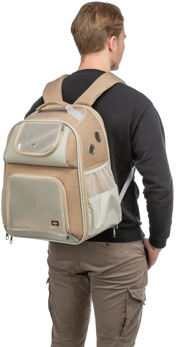 TRIXIE Mochila Willow, 38 × 25 × 45 cm, Beige/Marrón