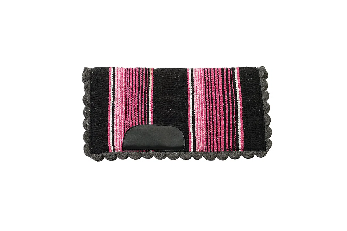 Weaver Equine, Almohadilla de sillín Occidental de Caballo Navajo Festoneado de 58 x 58 cm, Absorbe los Golpes para protección, Suministros equinos Resistentes, Rosa