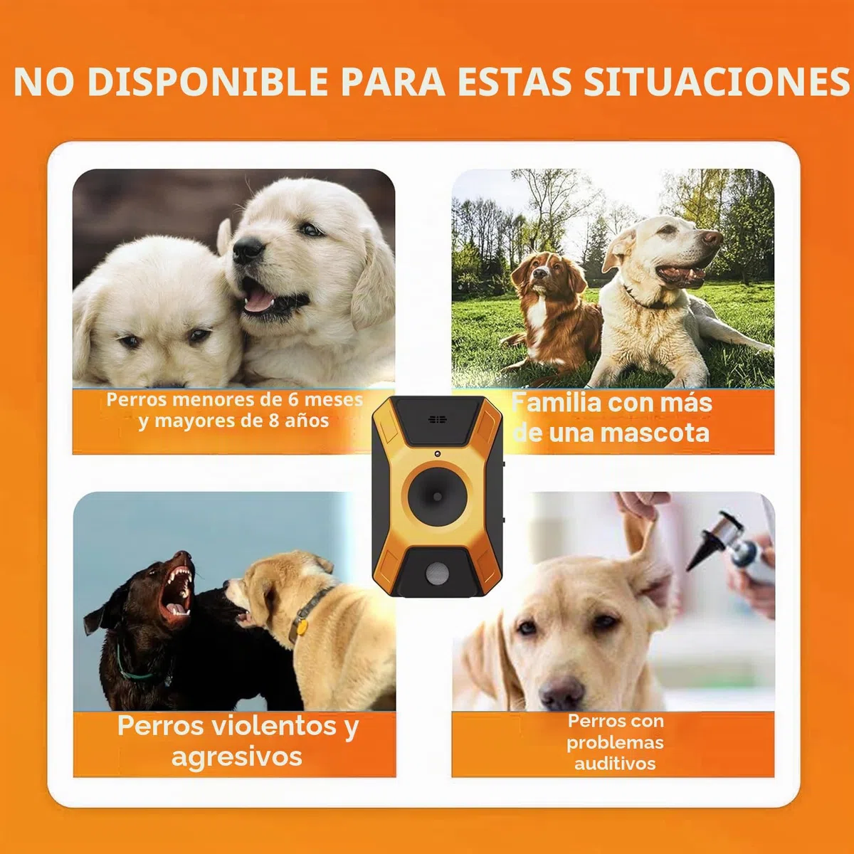 WUGEIN Antiladridos para Perros,Ahuyentador de Perros Ultrasonidos,3 Frecuencias Ajustables Ahuyentador de Perros Potente,33 Pies Ultrasónico Antiladridos Disuasivos Perros Perros Collar