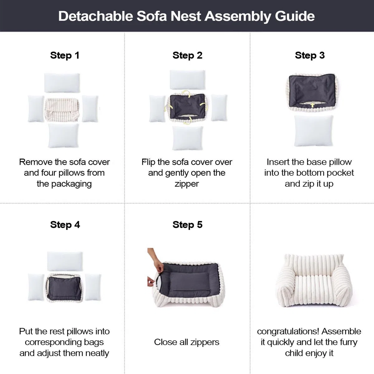 Sofá Cama De Felpa Para Mascotas: Sofá Acolchado Suave Para Gatos, Muebles De Descanso Para Animales Resistentes A Las Mordeduras, Para Dormir Cómodo Y Antideslizante | Para Dormitorio, Sala De E