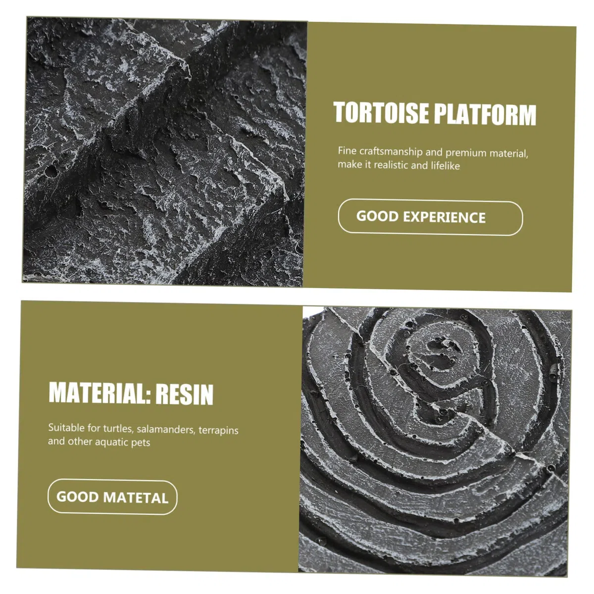 Plataforma De Reptiles para Tomar El Sol para Tortugas Rampa Integrada, Resina Resistente, Tamaño Mediano, para Acuario y Terrario, Adecuado para Tortugas Acuáticas y Reptiles Domésticos
