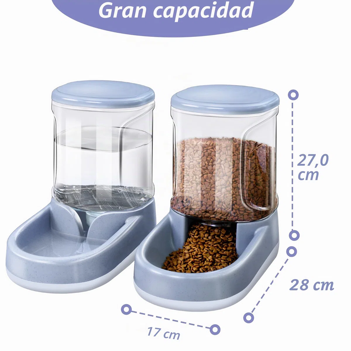 Dispensador de agua para mascotas 2 en 1 y dispensador automático de alimentos para perros y gatos pequeños y medianos, 3,8 l