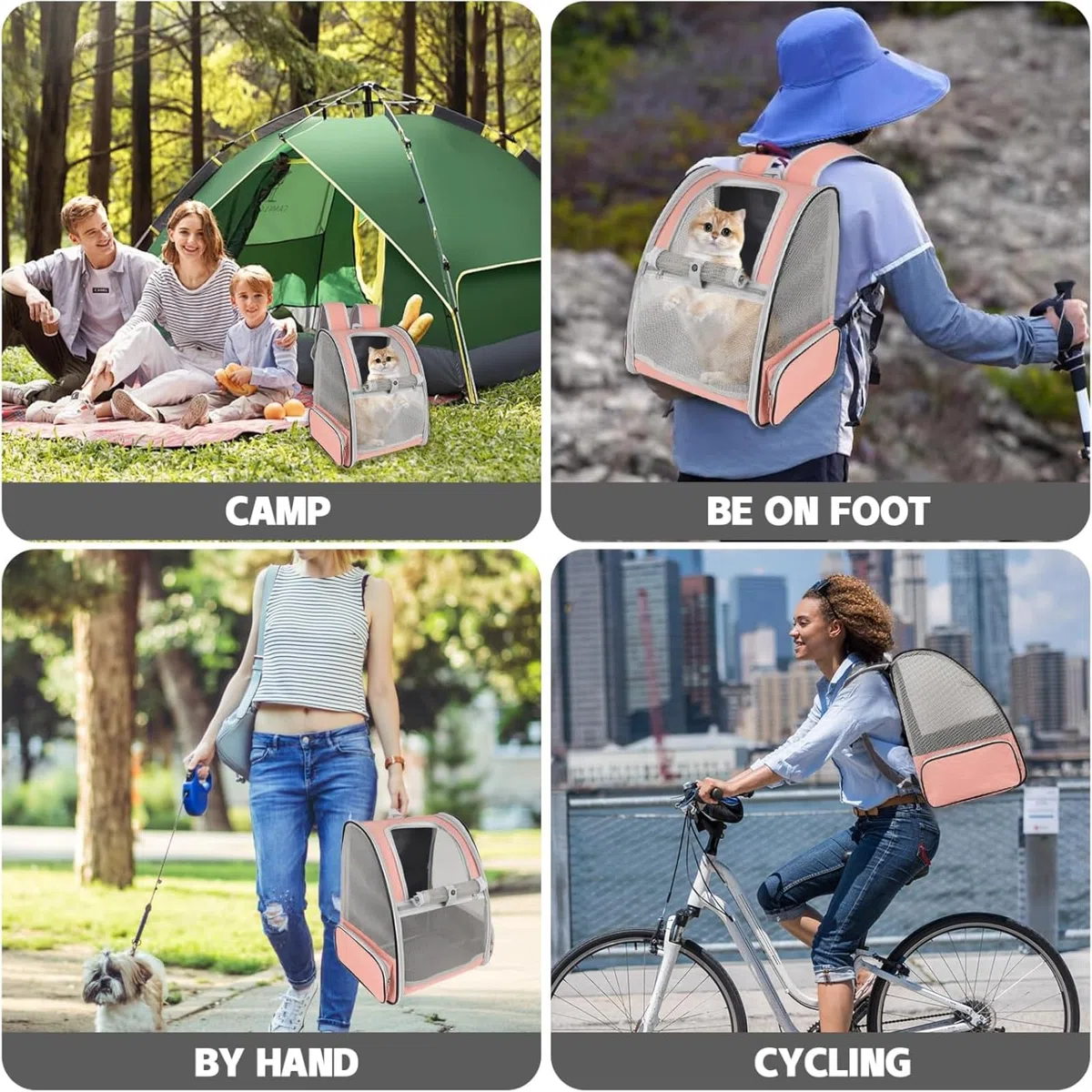 Mochila transportadora para mascotas aprobada por aerolíneas diseño de cápsula espacial malla ventilada bolso viaje cómodo perros pequeños gatos cachorros gatitos y conejos ideal excursiones campament