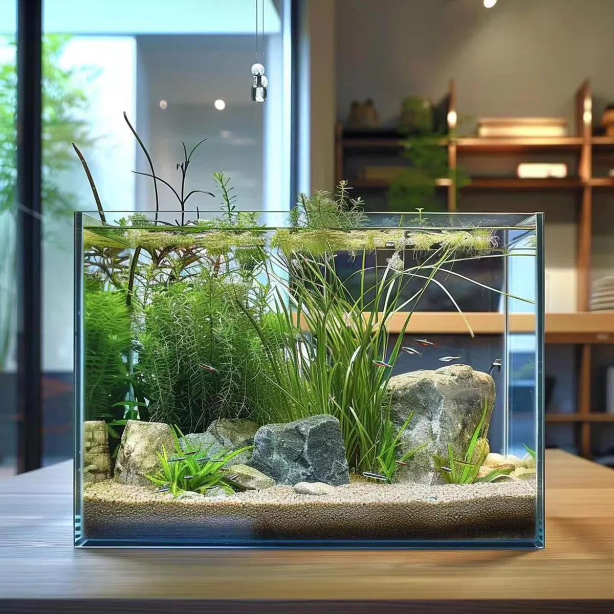 Vimvins tanque de peces de vidrio de 3 galones, acuario pequeño fácil de mantener para peces betta/dorados/caracoles/camarones y plantación acuática.