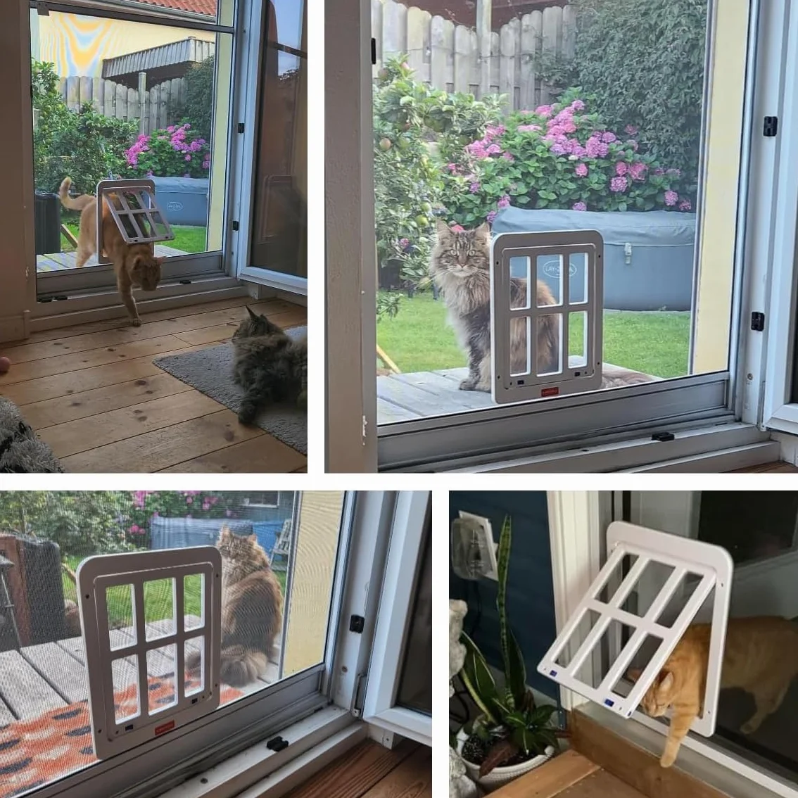 NAMSAN Gatera para Mosquitera Fácil su Instalación Cerrar con Imán Puerta para Perros en Mosquitera-Blanco