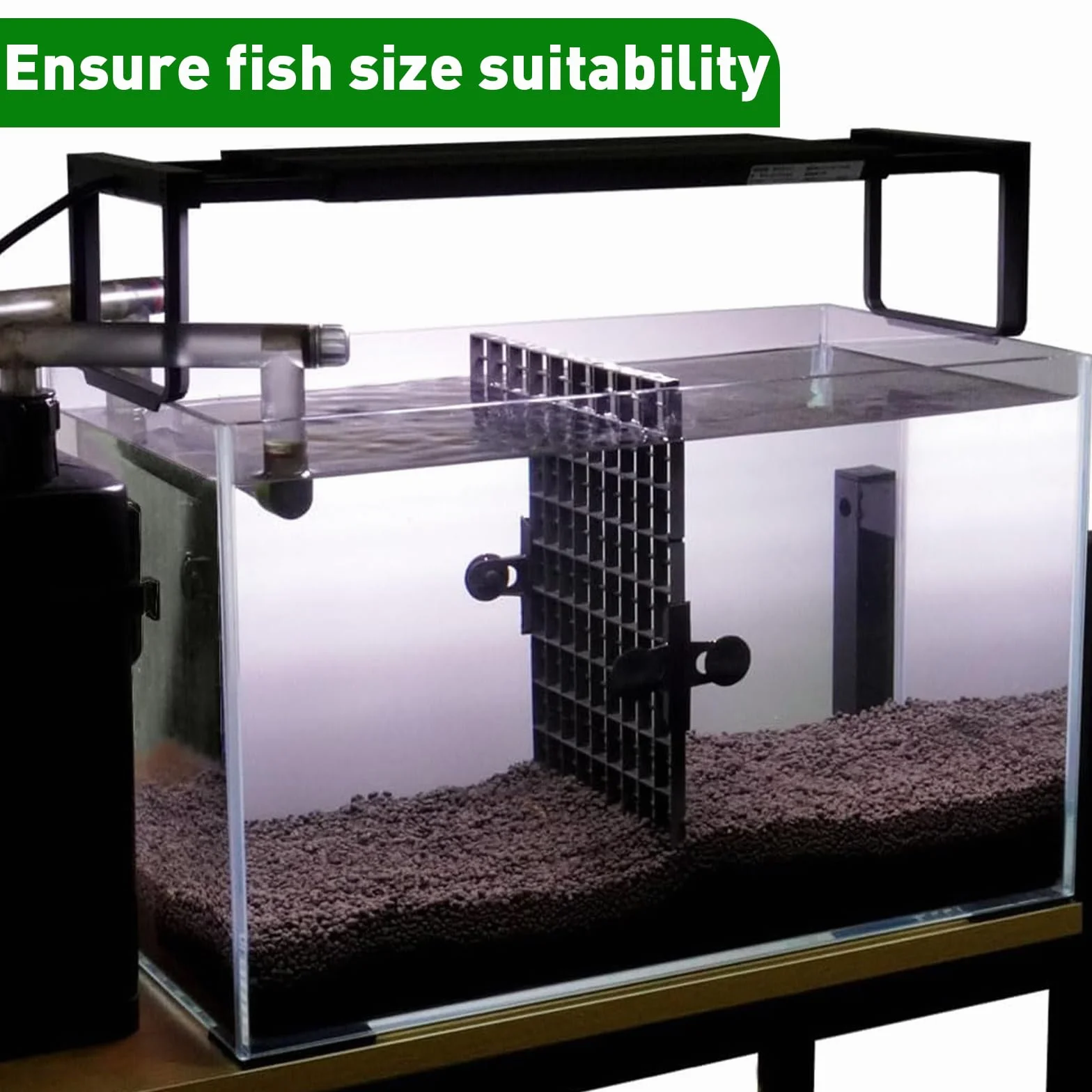 LINLAN 6 Piezas 30x30cm/11.8x11.8in Separador para Acuario, Bandeja Inferior de Filtro, Tablero de Rejilla para Filtración DIY y Protección del Fondo en Aquascaping (Negro-Sin Accesorios)