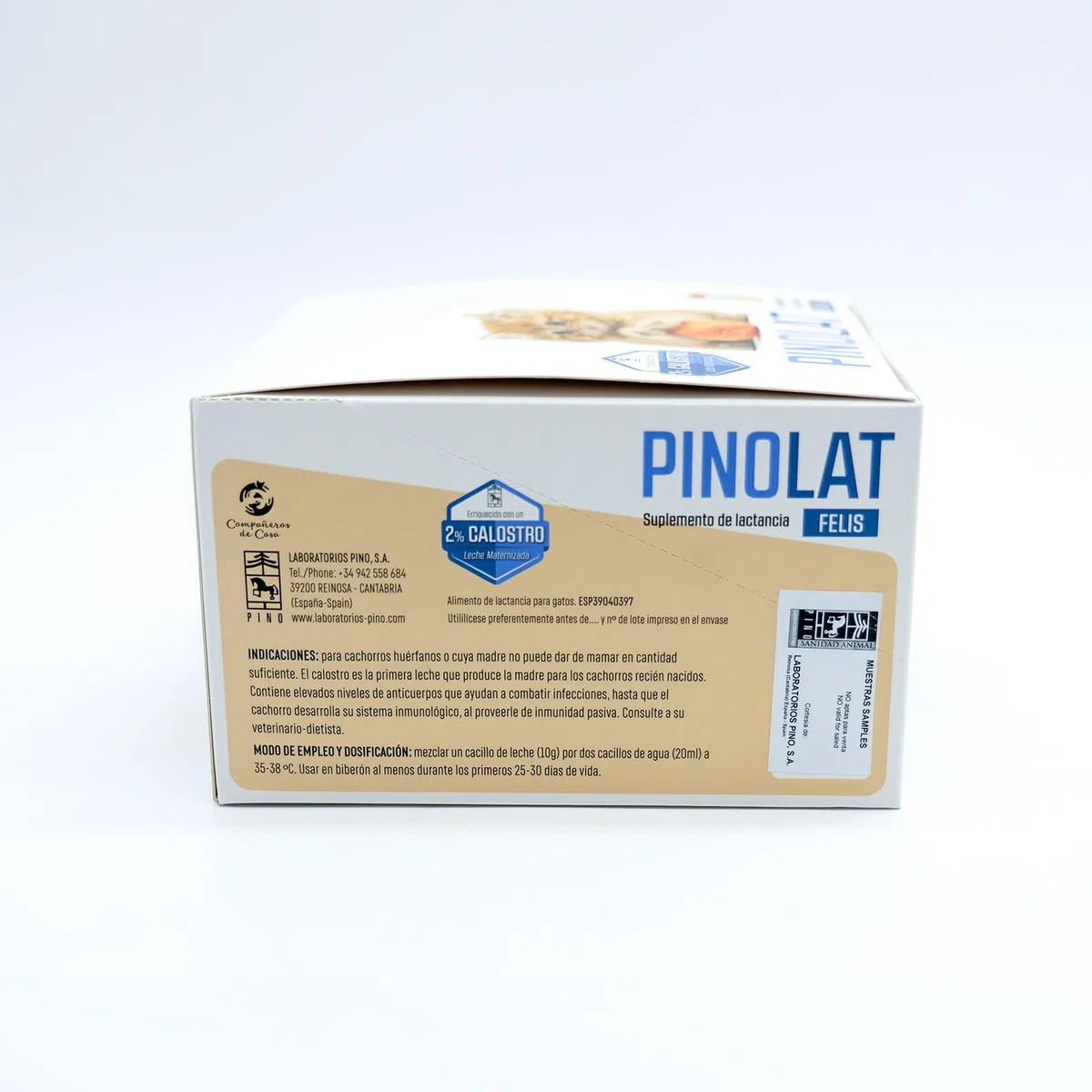 Laboratorios Pino Pinolat Felis Calostro Leche Maternizada para Cachorros de Gato con 2% Calostro – Lactancia Alternativa o Suplementaria – 30 Sobres Monodosis de 10 g