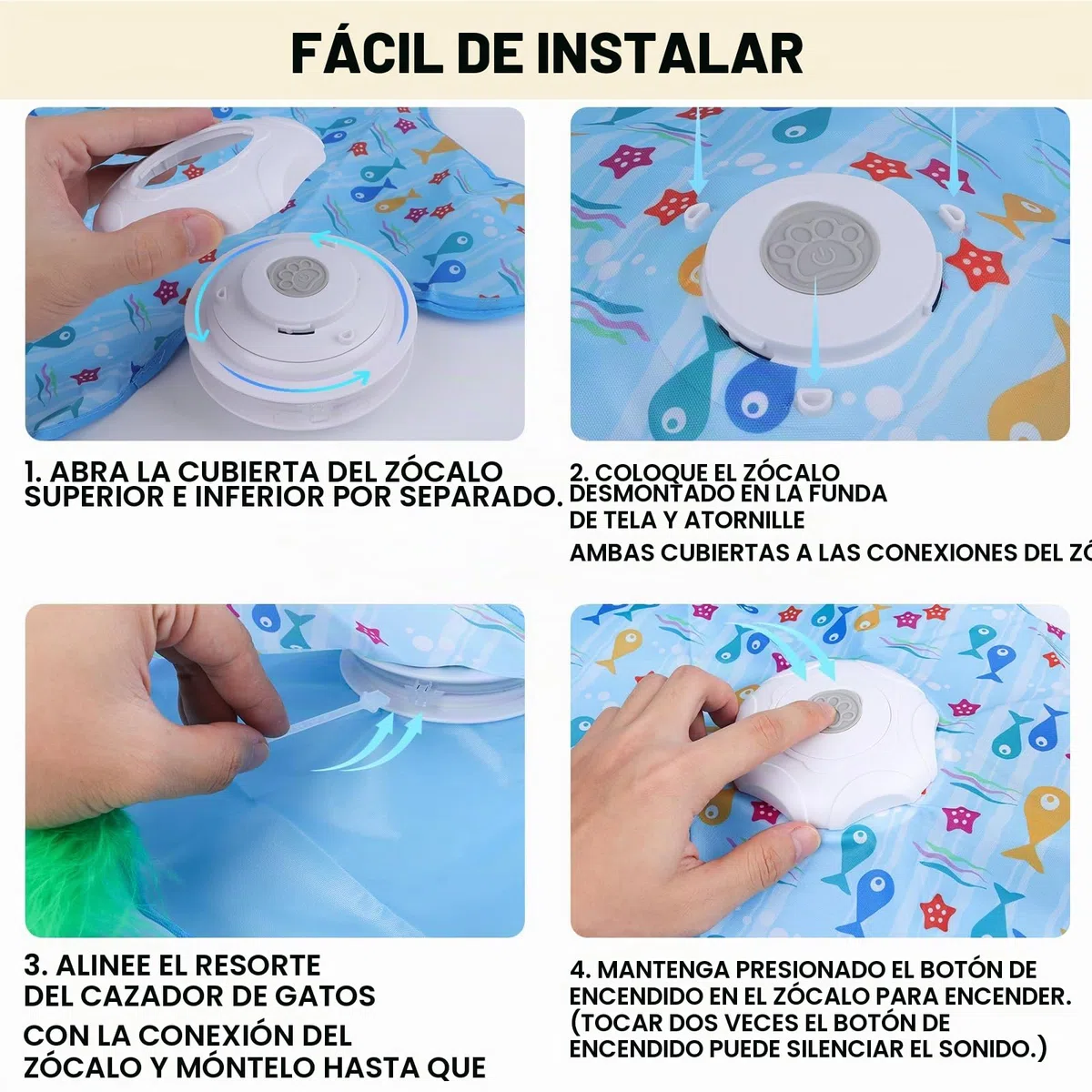 FIVAVA Juguete de Gato Interactivo,Juguete para Gato Recargable y silencioso,Juegos para Gato de Caza con 3 Plumas reemplazables