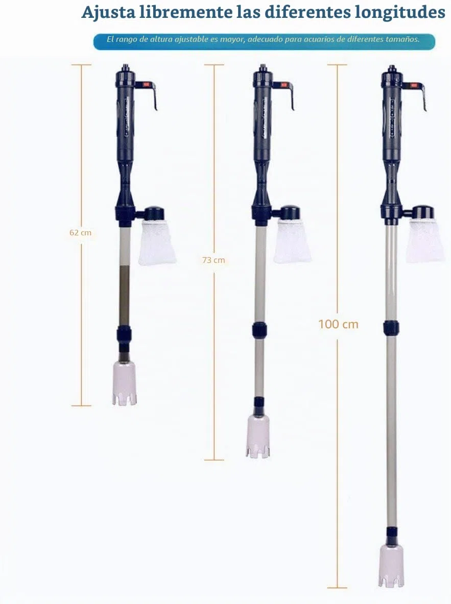 LONDAFISH Kit de limpieza de grava para acuario con batería eléctrica automática, con sifón de vacío, con adaptador