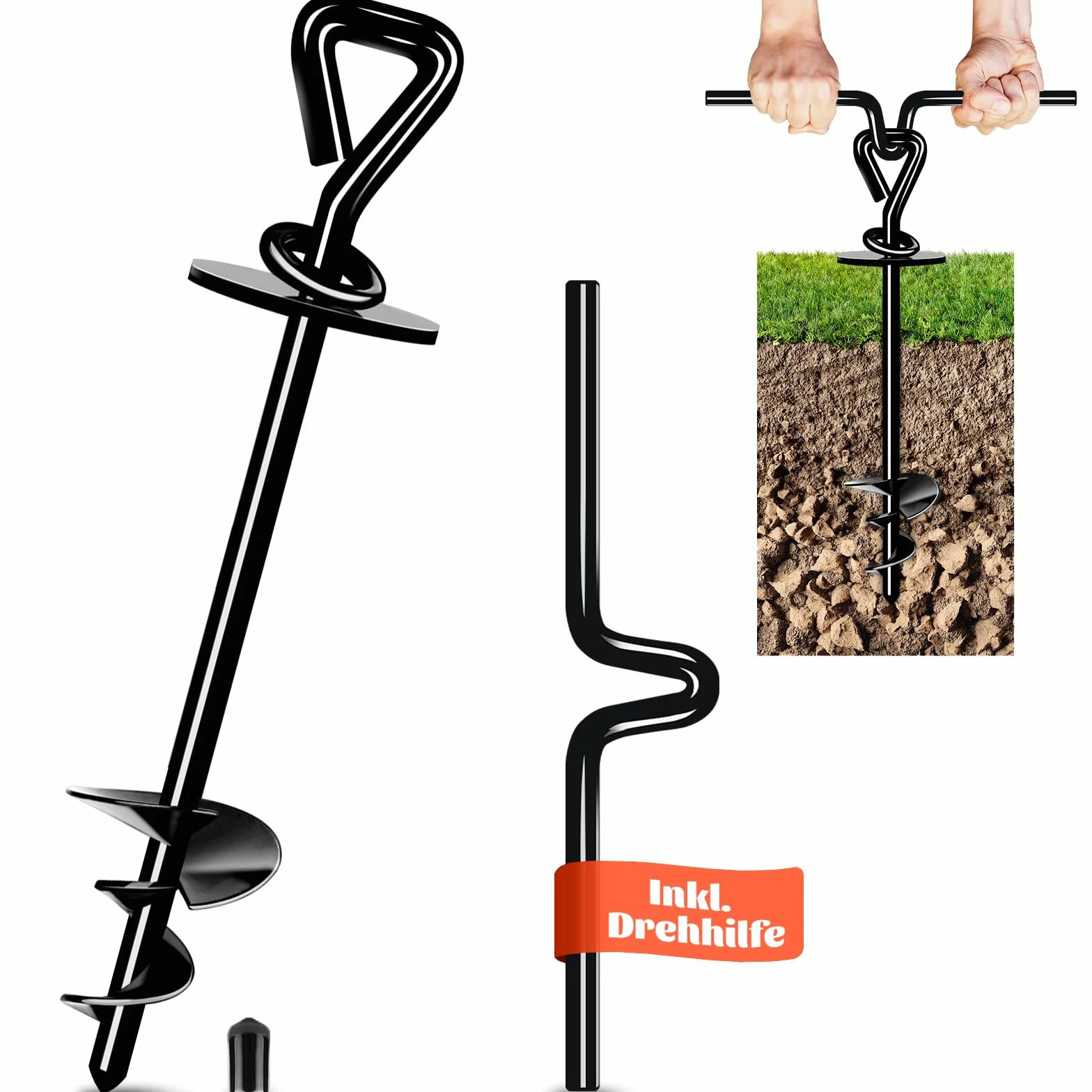 Ancla de Suelo para Perros, Estaca de Amarre para Perros al Aire Libre Antioxidante para Perros Grandes de hasta 220 Libras, Estaca de Rotación Libre para Perros para Jardín, Playa, Césped