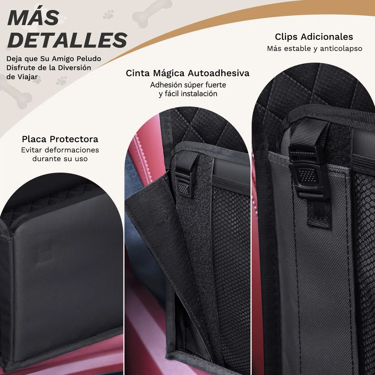 Asiento Coche Perro, Funda Protector Delantero Homologado con Pared Reforzada y Cinturón Seguridad, Cubierta Extra Estable Plegable Impermeable, para Perros Pequeño Mediano Negro
