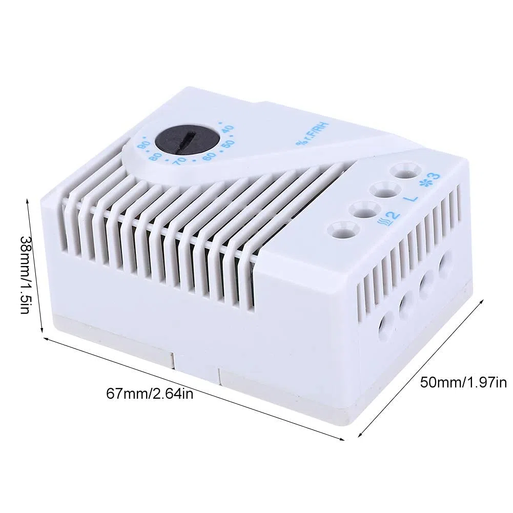 Regulador de Humedad MFR012, Controlador de Humedad Mecánico, Higrostato para Deshumidificador, Humidificador, Reptiles, Ventilador de Escape de Invernadero, Fermentación(MFR012)
