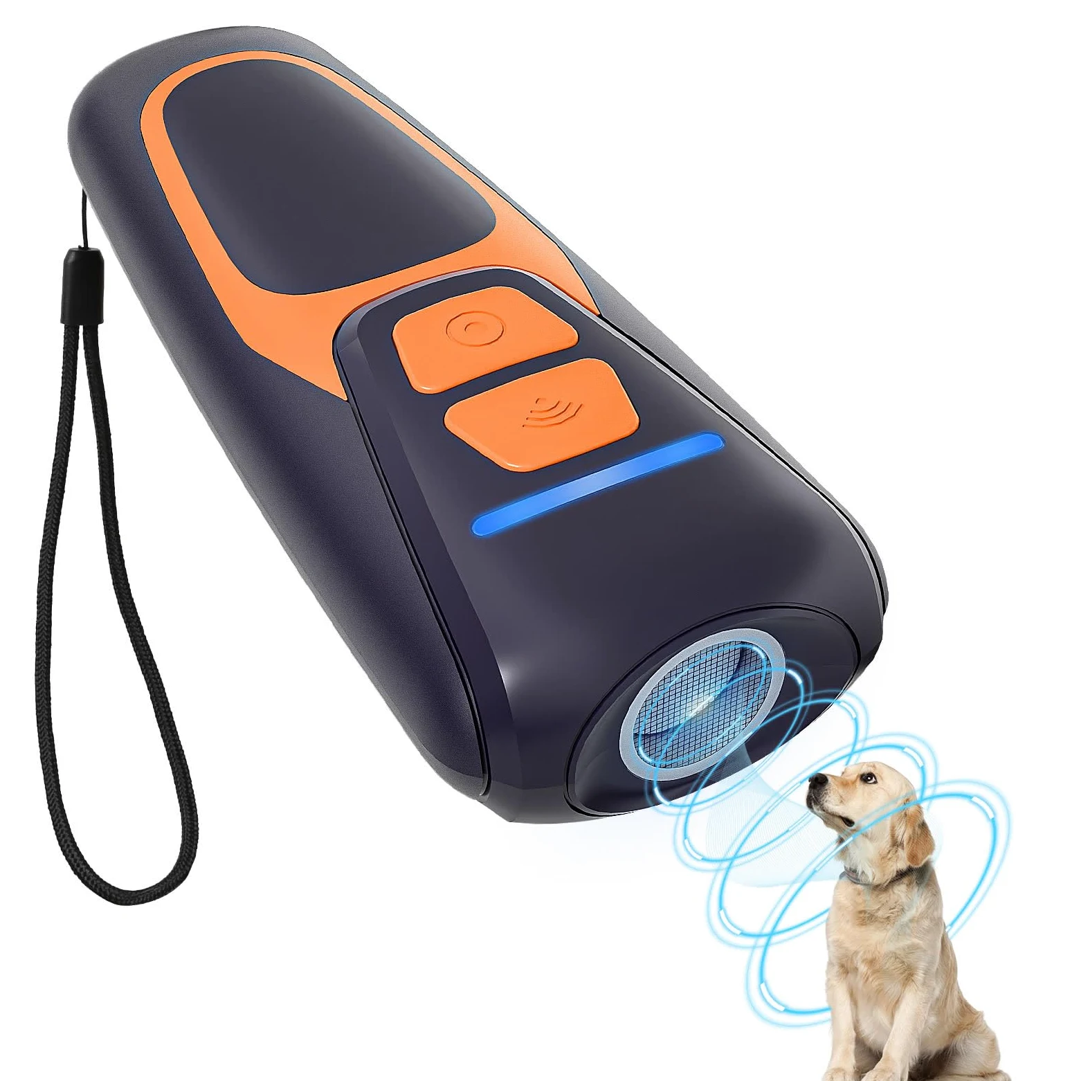 Antiladridos para Perros Ultrasonidos Dispositivo Antiladridos Ahuyentador de Perros Repelente Canino Portátil Recargable 15m Seguro y Humano Anti Ladridos Interior Exterior