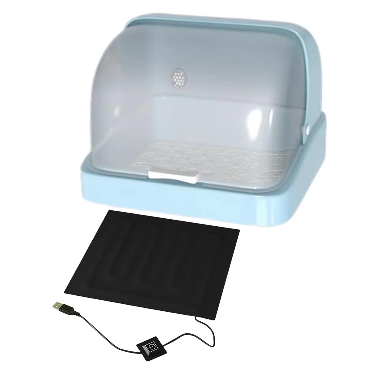 Caja de criador de pollitos, caja de pollo en la cría de pollo | Incubadora de pájaros calientes de cría de pollo - Caja de anidación visual, almohadilla de calentamiento de 3 temperatura, suministros