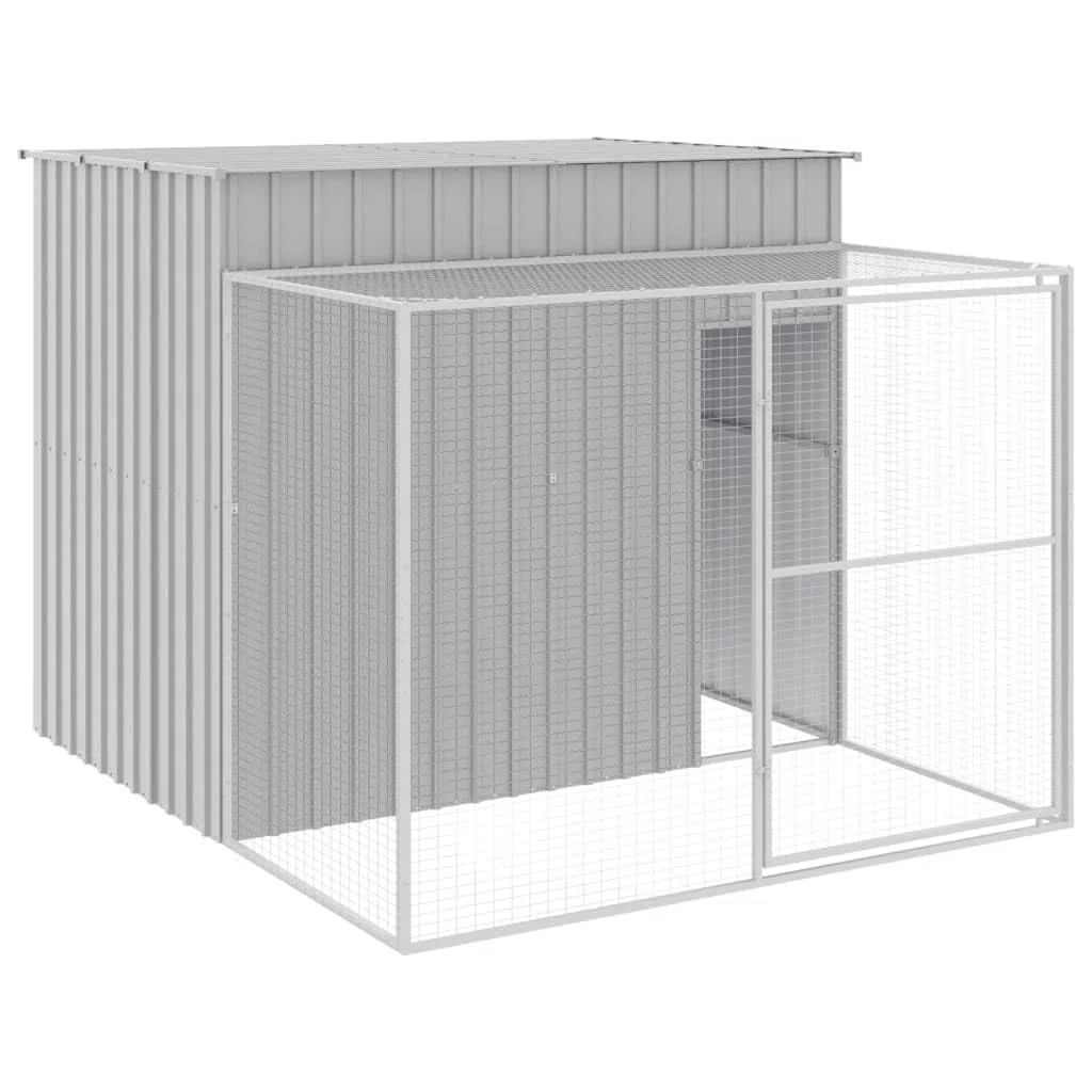 Caseta Perros Corral Acero galvanizado Gris Claro 214x253x181cm