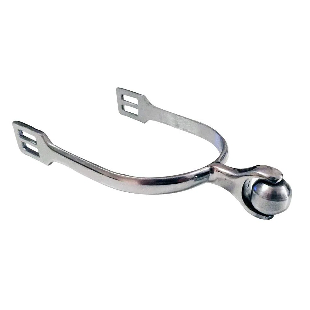 Faderr Espuelas de caballo, 1 par de espolones ecuestres de acero inoxidable, bola de rodillo, espolones de caballo, todo alrededor de caminar caballo cuerda espolones montar caballo accesorio