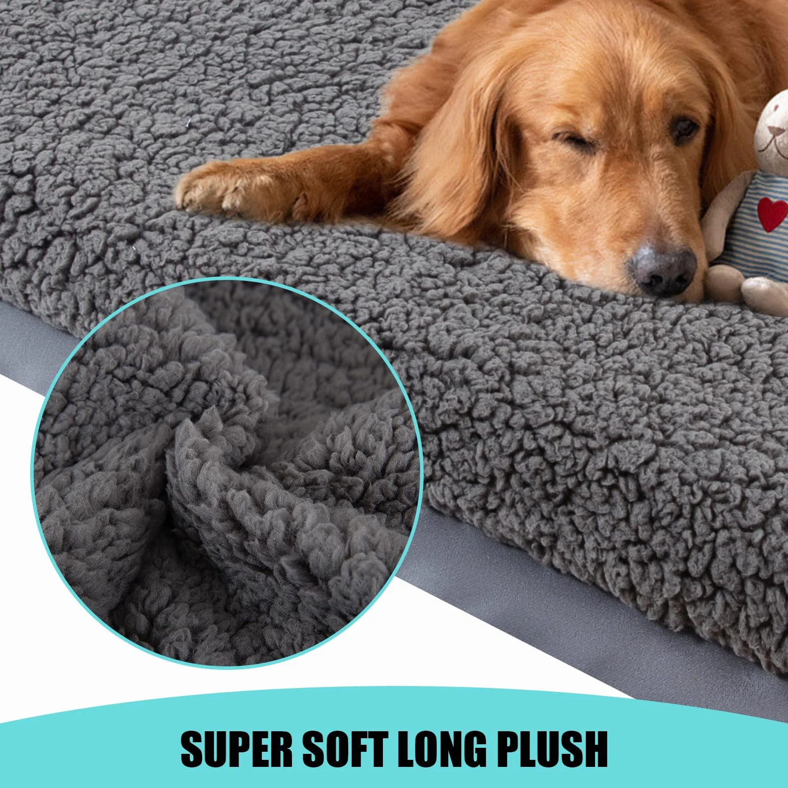 Funda de Repuesto para Cama de Perros - Felpa Suave, Lavable, Impermeable, Forro para Colchón de Mascotas, Edredón