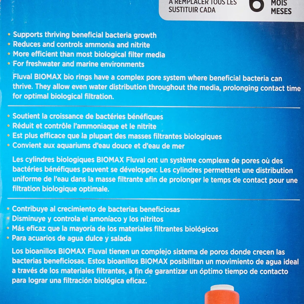 Fluval Elemento para Carga Biológica Biomax, 1100 grs