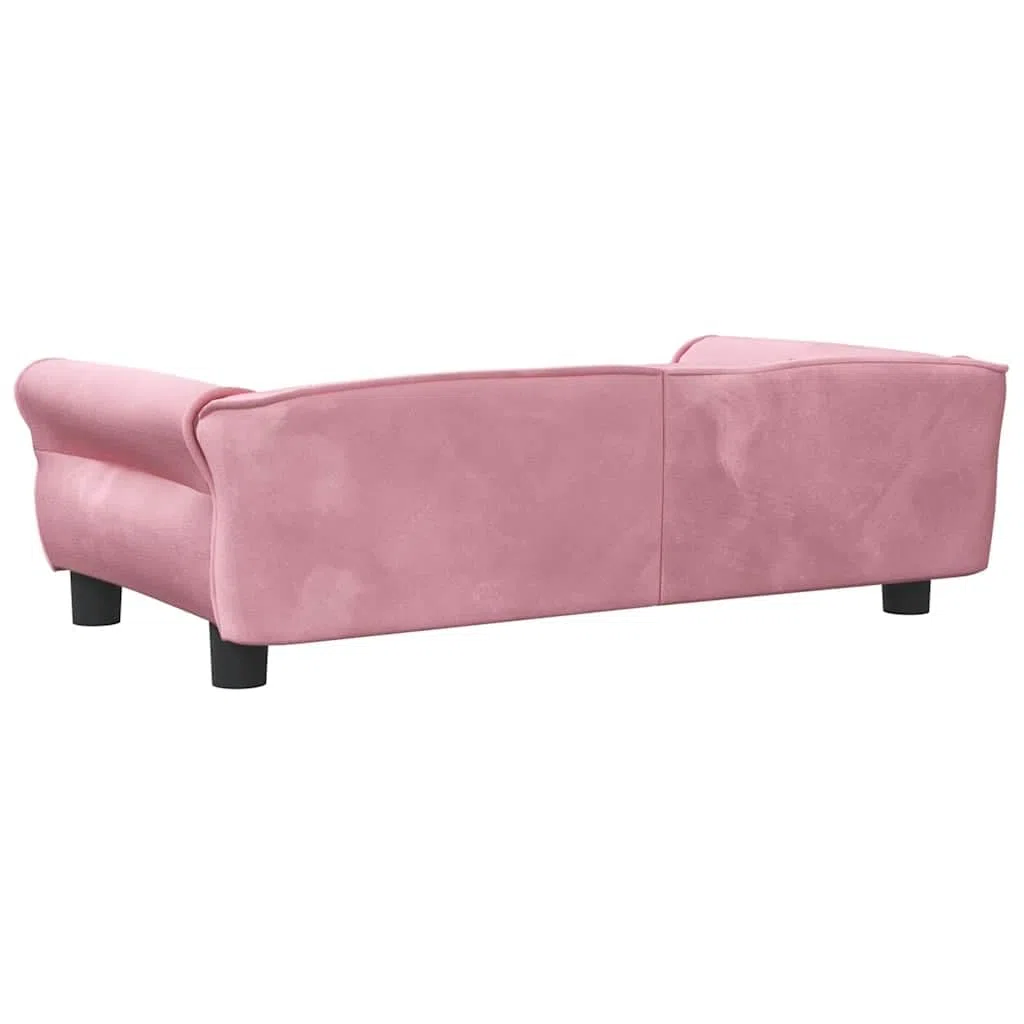 vidaXL Cama para Perros de Terciopelo Rosa 95x55x30 cm, sofá para Perros, Cama para Cachorros, Asiento para Perros, sofá para Mascota