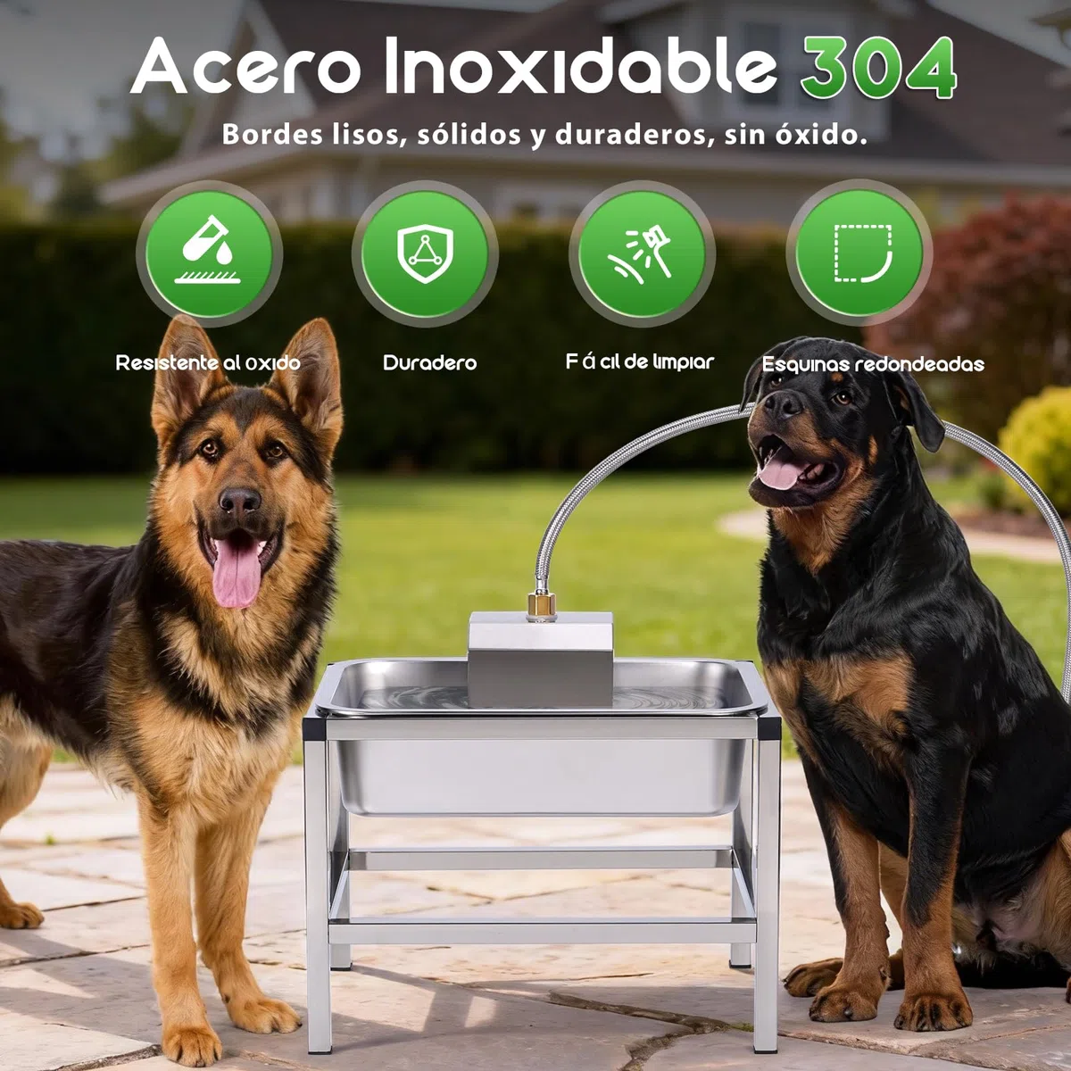 11L Bebedero Perro Acero Inoxidable,Bebederos Automaticos para can,Abrevadero con Soporte con VáLvula de Flotador,Bebedero Perro Automatico Exterior,11 Litros Bebedouro Cachorro Pequeño