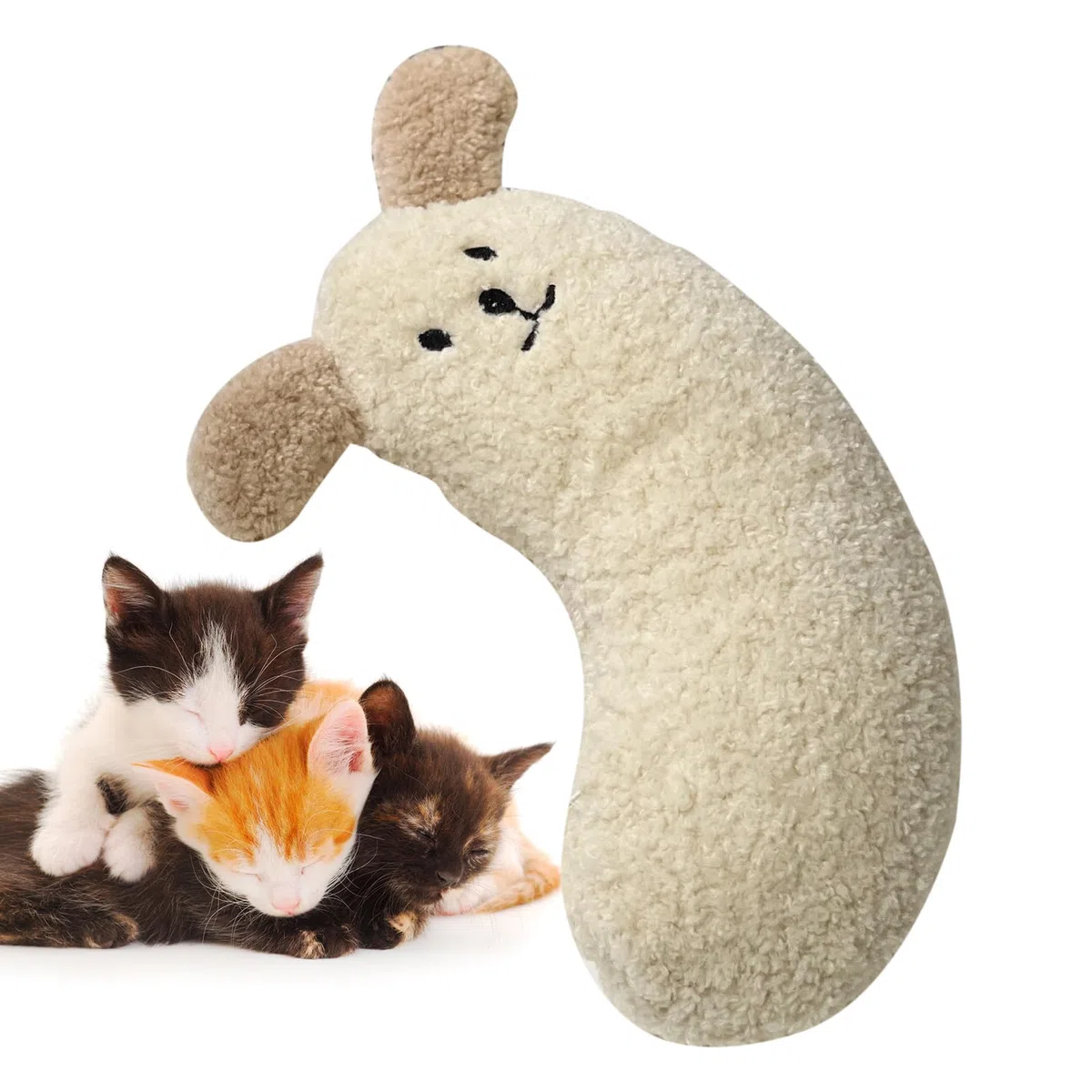 Almohada calmante para Perros - Cojín para Mascotas en Forma de U con patrón de Perro - Juguete Relajante para Mascotas, Almohada para Cama de Gato, Almohada Cervical para Mascotas, Almohada