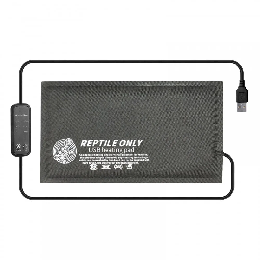 DONGKER Esterilla térmica para reptiles, USB 5 V, alfombrilla térmica para terrario, temperatura de terrario, anfibios, alfombrilla para terrario de serpientes, lagartos, ranas