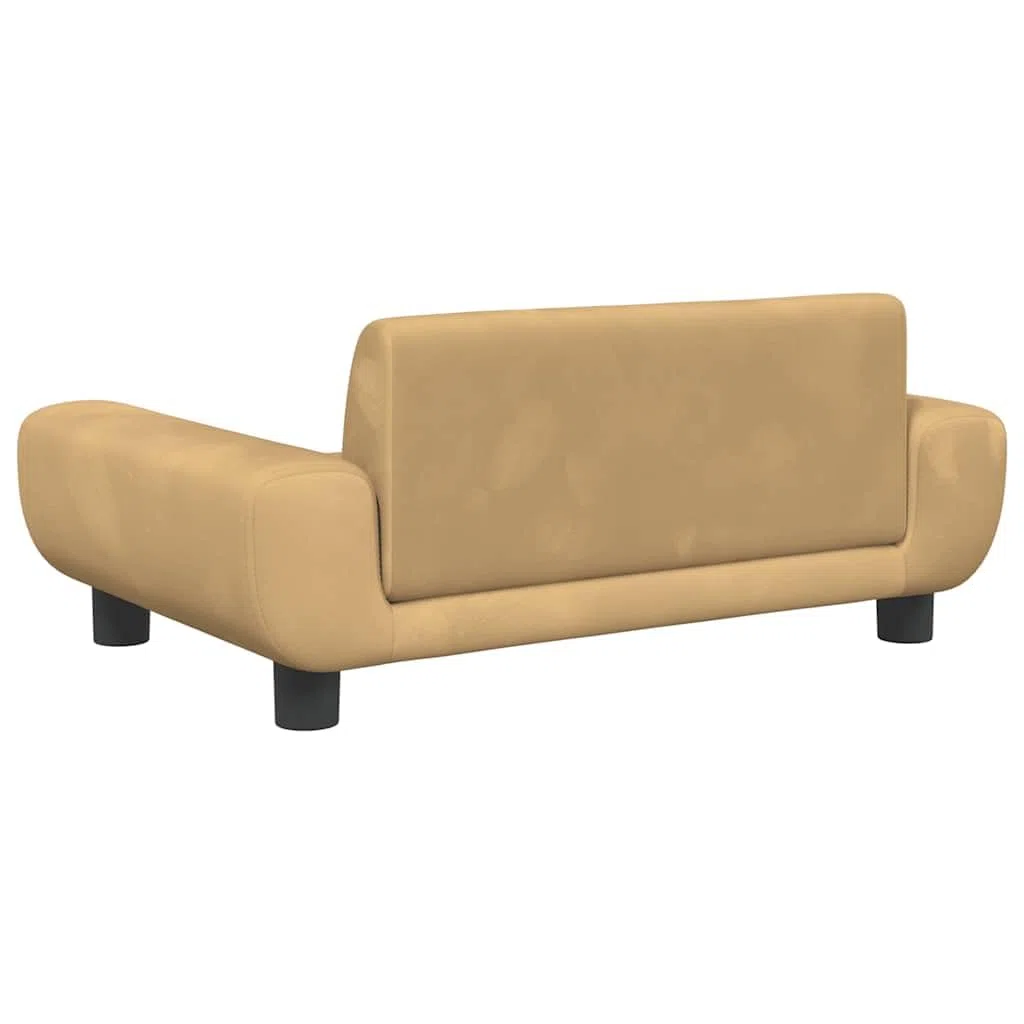 vidaXL Cama para Perros de Terciopelo marrón 70x45x33 cm, sofá para Perros, Cama para Cachorros, Asiento para Perros, sofá para Mascota