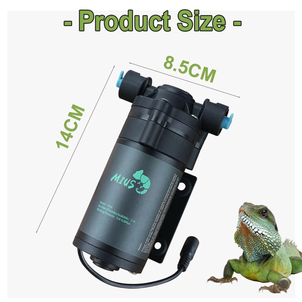 Aisny Humidificador de Terrario, Humidificador para Reptiles Anfibios con 6 Accesorios de Pulverización Terrario Humidificador Nebulizador Terrario para Plantas Paludario Criadero