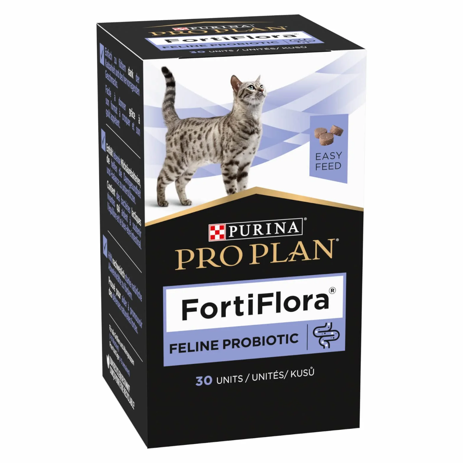Purina Pro Plan FortiFlora Chews para Gatos | Paquete Doble | 2 x 30 Tabletas Masticables | Suplemento Alimenticio para Gatos
