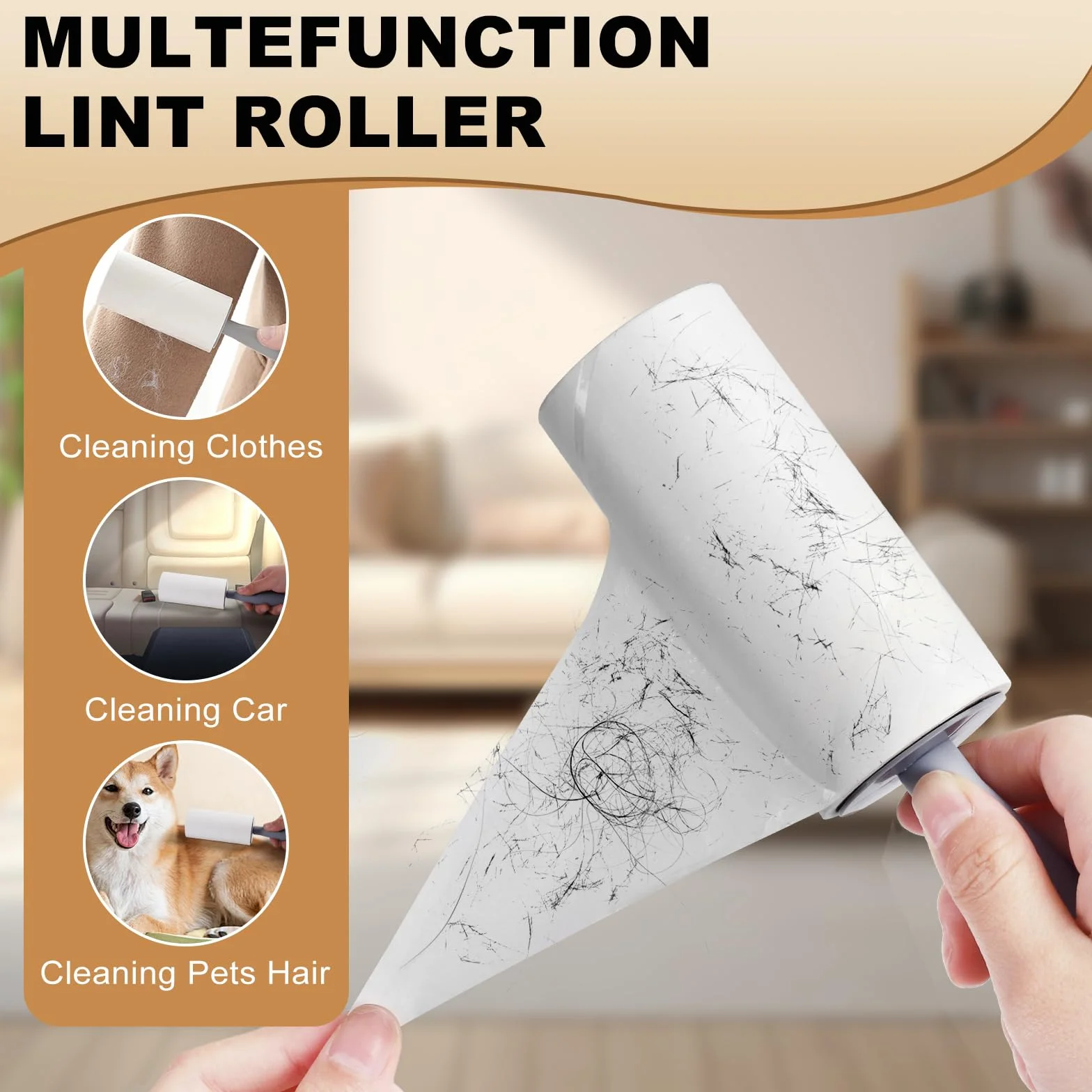 Escalera para Perros, Escaleras para Mascotas de Espuma de 4 peldaños para Cama/sofá, Rampa para Perros Pequeños y Gatos con Funda Lavable y Fondo Antideslizante, Enviar Rodillo de Pelusa