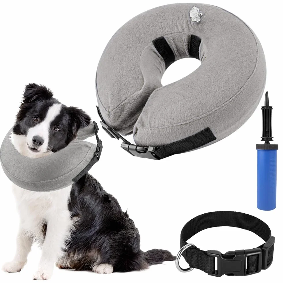 Nasjac Collar de recuperación Inflable para Perros, Collar Inflable para Perros de recuperación de Mascotas Suave con Hebilla Ajustable